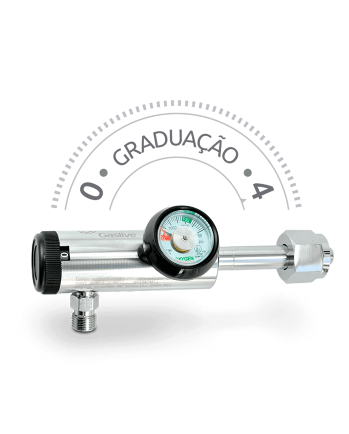 Regulador de Oxigênio com Fluxômetro Tipo Click 4LPM